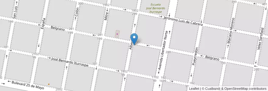 Mapa de ubicacion de Correo Argentino en 阿根廷, Córdoba, Departamento San Justo, Pedanía Juárez Celman, Municipio De San Francisco, San Francisco.