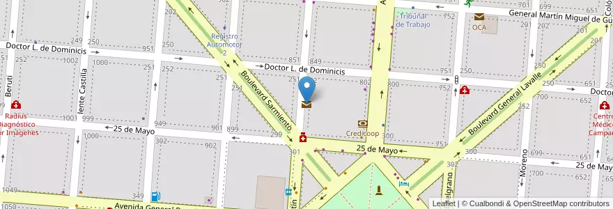 Mapa de ubicacion de Correo Argentino en Arjantin, Buenos Aires, Partido De Campana.