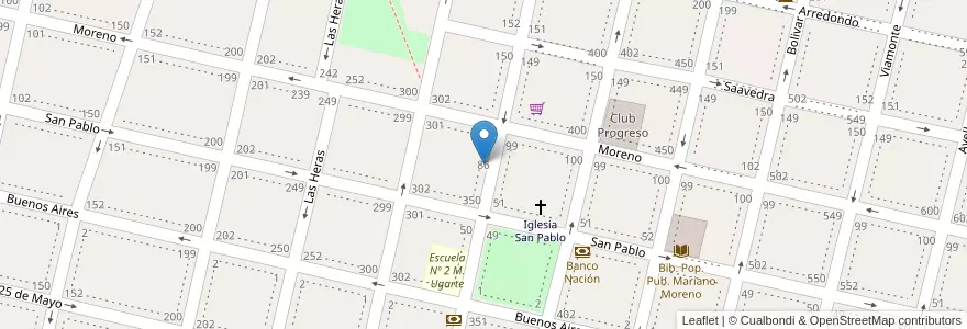 Mapa de ubicacion de Correo Argentino en Argentina, Buenos Aires, Partido De Salto.