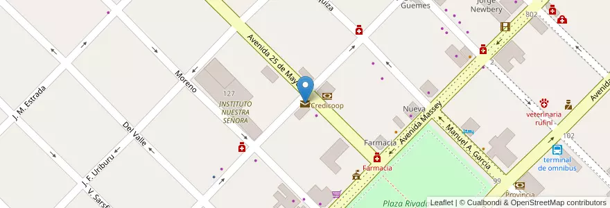 Mapa de ubicacion de Correo Argentino en Arjantin, Buenos Aires, Partido De Lincoln.
