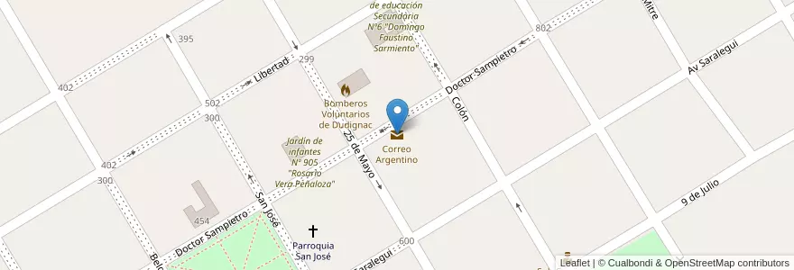 Mapa de ubicacion de Correo Argentino en 아르헨티나, 부에노스아이레스주, Partido De Nueve De Julio, Cuartel Dudignac.