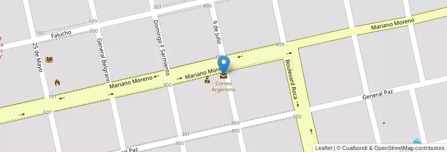Mapa de ubicacion de Correo Argentino en Arjantin, Buenos Aires, Partido De Mar Chiquita.