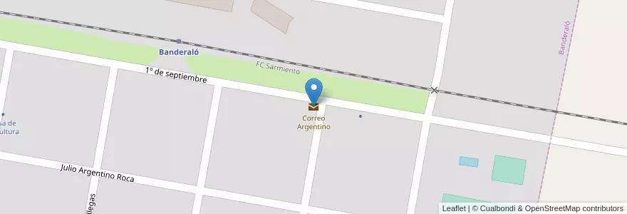 Mapa de ubicacion de Correo Argentino en Arjantin, Buenos Aires, Partido De General Villegas.