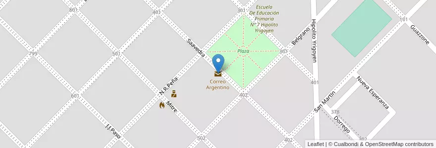 Mapa de ubicacion de Correo Argentino en 아르헨티나, 부에노스아이레스주, Partido De Trenque Lauquen, Cuartel Berutti, Beruti, Beruti.