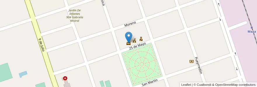 Mapa de ubicacion de Correo Argentino en 阿根廷, 布宜诺斯艾利斯省, Partido De Adolfo Alsina.