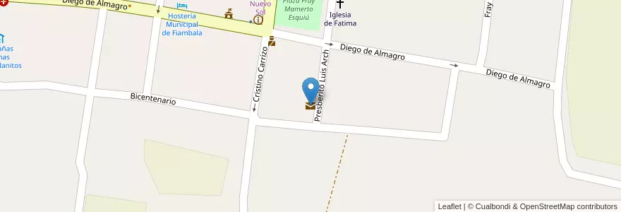 Mapa de ubicacion de Correo Argentino en الأرجنتين, Catamarca, Departamento Tinogasta, Municipio De Fiambalá, Fiambala.