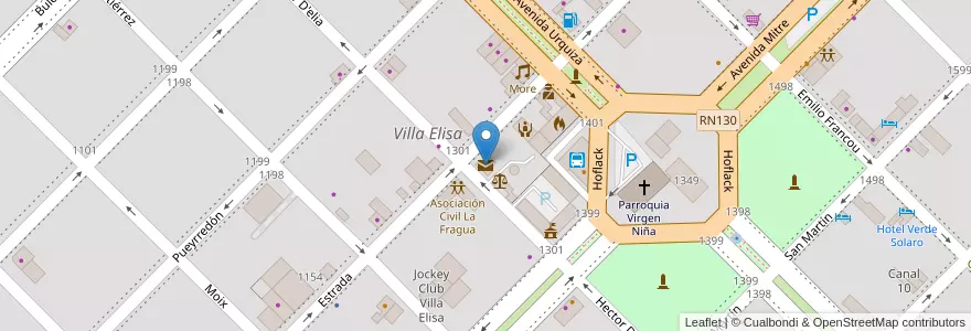 Mapa de ubicacion de Correo Argentino en الأرجنتين, إنتري ريوس, Departamento Colón, Distrito Segundo, Villa Elisa, Villa Elisa.