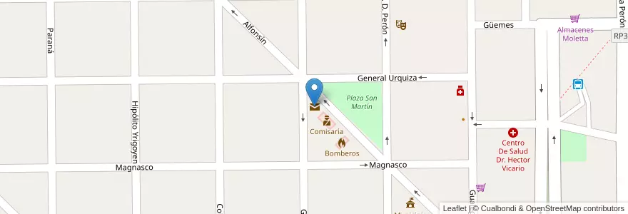Mapa de ubicacion de Correo Argentino en 阿根廷, 恩特雷里奥斯省, Departamento Tala, Distrito Raíces Al Sur, Maciá.