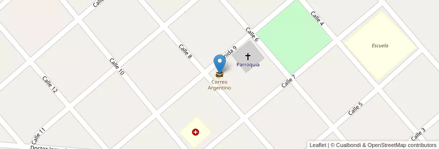 Mapa de ubicacion de Correo Argentino en Аргентина, Буэнос-Айрес, Partido De Nueve De Julio, Cuartel Carlos Naón.