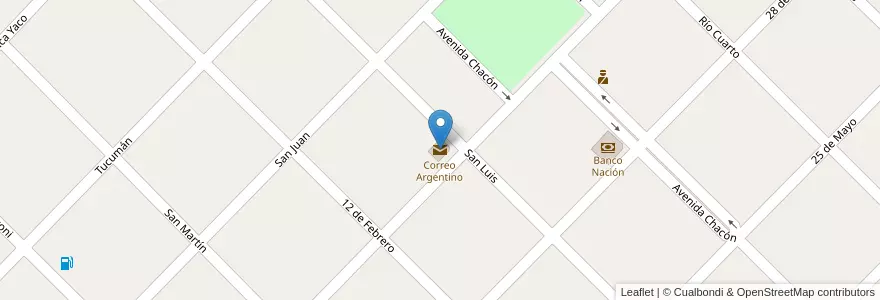 Mapa de ubicacion de Correo Argentino en Argentinië, Buenos Aires, Partido De Nueve De Julio, Cuartel Quiroga.