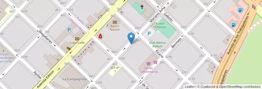 Mapa de ubicacion de Correo Argentino en Arjantin, Buenos Aires, Partido De General Pueyrredón, Mar Del Plata.
