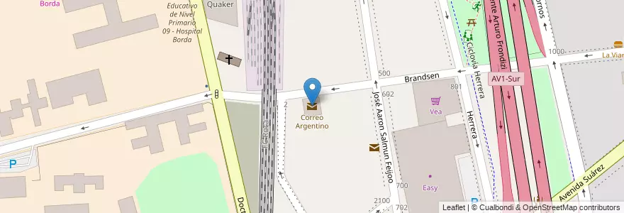 Mapa de ubicacion de Correo Argentino, Barracas en 阿根廷, Ciudad Autónoma De Buenos Aires, Comuna 4, 布宜诺斯艾利斯.