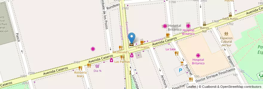 Mapa de ubicacion de Correo Argentino, Barracas en الأرجنتين, Ciudad Autónoma De Buenos Aires, Comuna 4, Comuna 1, Buenos Aires.