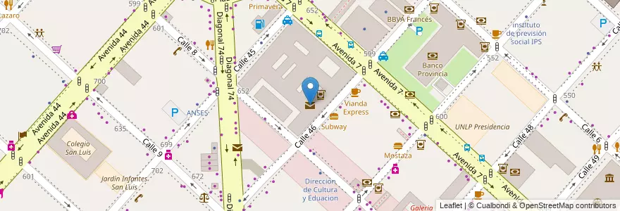 Mapa de ubicacion de Correo Argentino, Casco Urbano en Arjantin, Buenos Aires, Partido De La Plata, La Plata.
