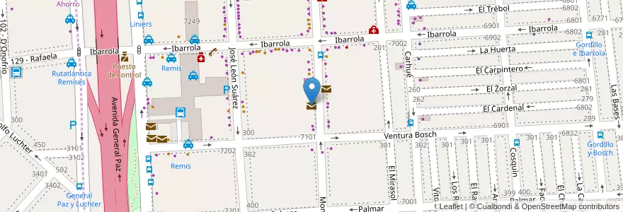 Mapa de ubicacion de Correo Argentino, Liniers en آرژانتین, Ciudad Autónoma De Buenos Aires, Comuna 9, Buenos Aires.