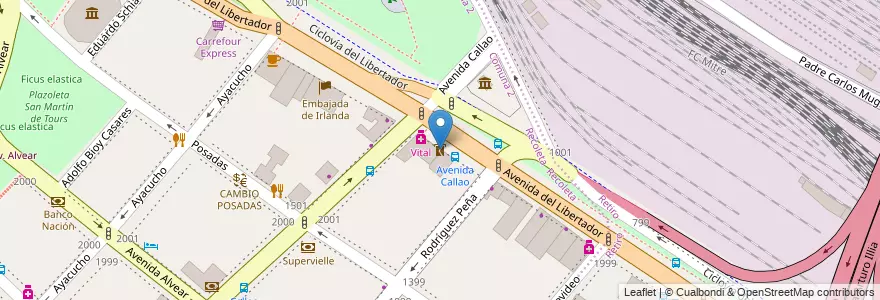 Mapa de ubicacion de Correo Argentino, Recoleta en آرژانتین, Ciudad Autónoma De Buenos Aires, Comuna 1, Buenos Aires.