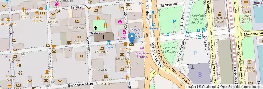 Mapa de ubicacion de Correo Argentino, San Nicolas en Argentinien, Ciudad Autónoma De Buenos Aires, Comuna 1, Buenos Aires.