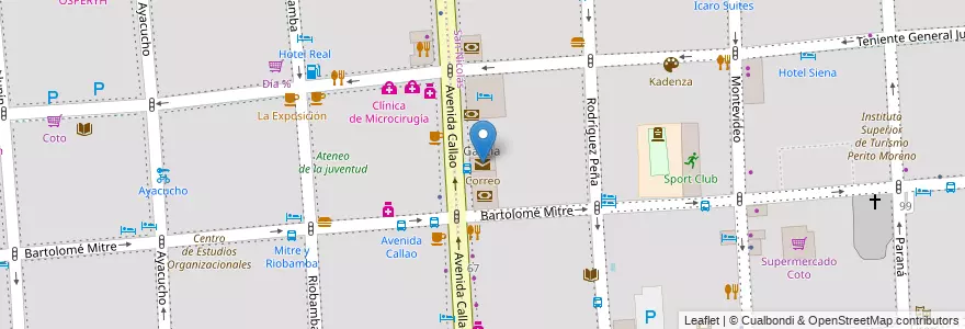 Mapa de ubicacion de Correo, San Nicolas en アルゼンチン, Ciudad Autónoma De Buenos Aires, ブエノスアイレス.
