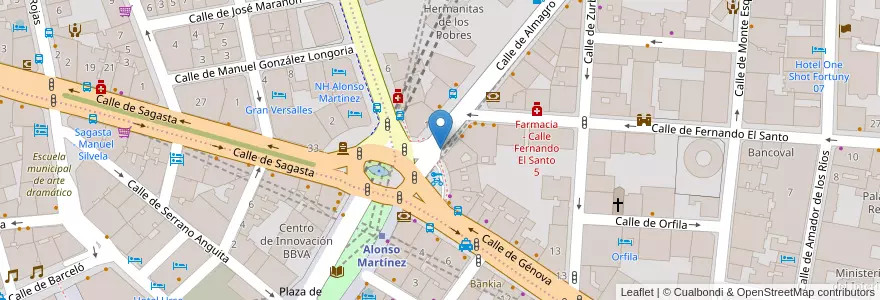 Mapa de ubicacion de Correos en Espagne, Communauté De Madrid, Communauté De Madrid, Área Metropolitana De Madrid Y Corredor Del Henares, Madrid.