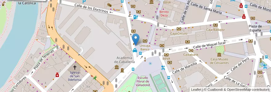 Mapa de ubicacion de Correos en 스페인, Castilla Y León, Valladolid, Valladolid.