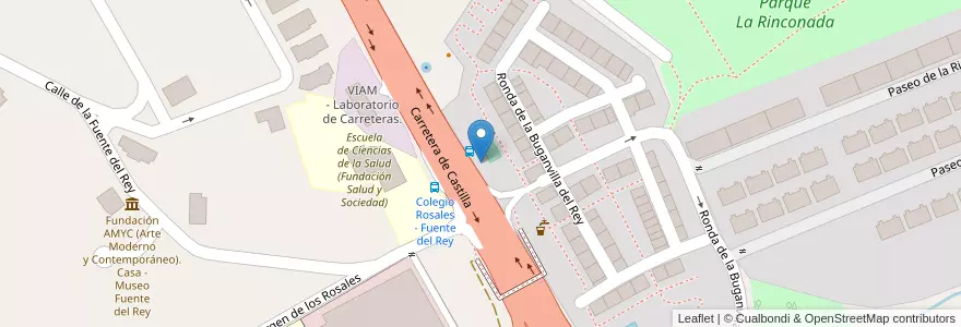 Mapa de ubicacion de Correos en Spanien, Autonome Gemeinschaft Madrid, Autonome Gemeinschaft Madrid, Área Metropolitana De Madrid Y Corredor Del Henares, Madrid.