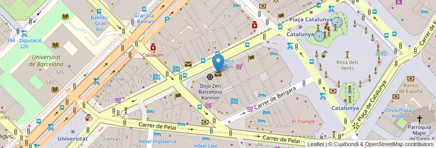 Mapa de ubicacion de Correos en Espagne, Catalogne, Barcelone, Barcelonais, Barcelone.