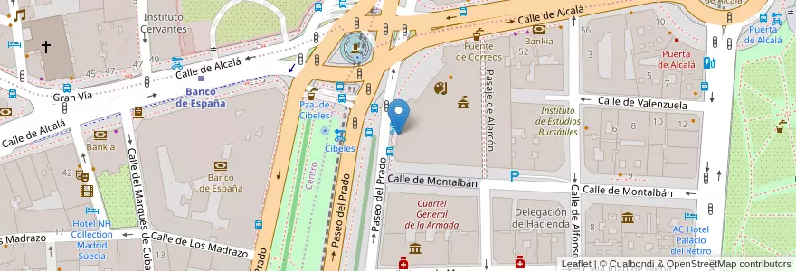 Mapa de ubicacion de Correos en 西班牙, Comunidad De Madrid, Comunidad De Madrid, Área Metropolitana De Madrid Y Corredor Del Henares, Madrid.