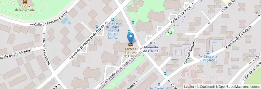 Mapa de ubicacion de Correos Alameda de Osuna en 스페인, Comunidad De Madrid, Comunidad De Madrid, Área Metropolitana De Madrid Y Corredor Del Henares, 마드리드.