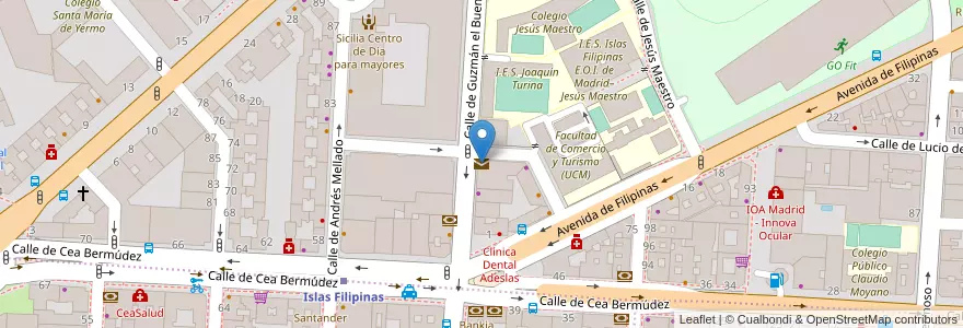 Mapa de ubicacion de Correos oficina 46 en Испания, Мадрид, Мадрид, Área Metropolitana De Madrid Y Corredor Del Henares, Мадрид.