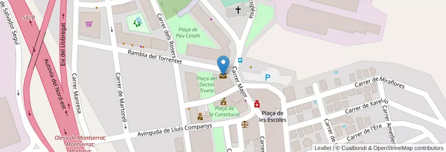 Mapa de ubicacion de Correos y Telégrafos en España, Catalunya, Barcelona, Baix Llobregat, Abrera.