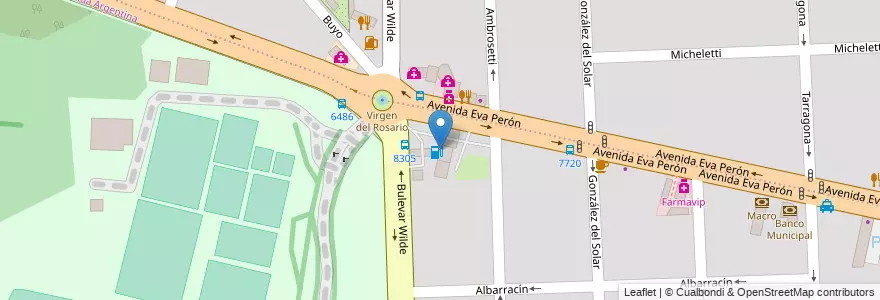 Mapa de ubicacion de Cors Fisherton SF46 en アルゼンチン, サンタフェ州, Departamento Rosario, Municipio De Rosario, ロサリオ.