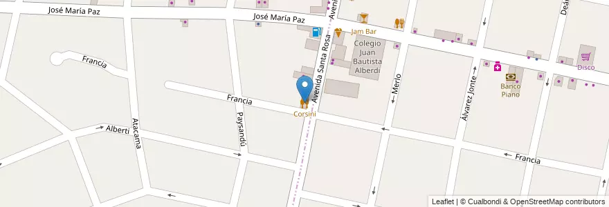 Mapa de ubicacion de Corsini en Argentinië, Buenos Aires, Partido De Ituzaingó, Ituzaingó.