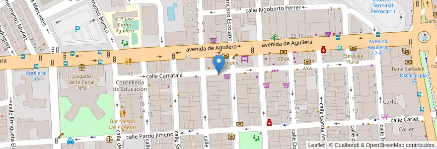 Mapa de ubicacion de Corso II en Spagna, Comunitat Valenciana, Alacant / Alicante, L'Alacantí, Alacant / Alicante.
