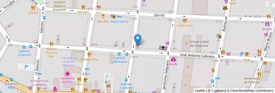 Mapa de ubicacion de Cortázar, Palermo en Argentinien, Ciudad Autónoma De Buenos Aires, Buenos Aires.