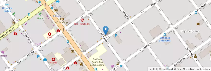 Mapa de ubicacion de Corte, Belgrano en アルゼンチン, Ciudad Autónoma De Buenos Aires, ブエノスアイレス, Comuna 13.