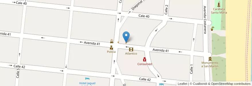 Mapa de ubicacion de Cosa Nostra en الأرجنتين, Partido De La Costa, Santa Teresita.