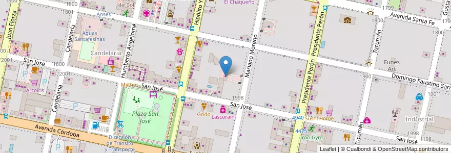 Mapa de ubicacion de CoSAPEF en الأرجنتين, سانتا في, Departamento Rosario, Municipio De Funes, Funes.