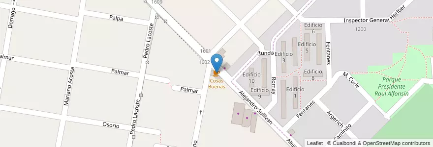 Mapa de ubicacion de Cosas Buenas en Arjantin, Buenos Aires, Partido De Merlo.