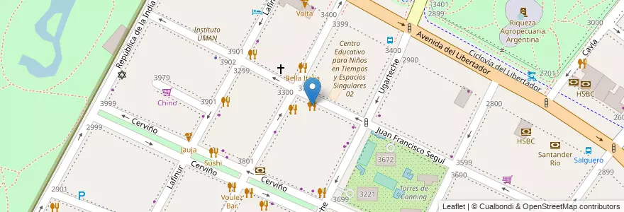 Mapa de ubicacion de Cosentina, Palermo en Argentinien, Ciudad Autónoma De Buenos Aires, Buenos Aires, Comuna 14.