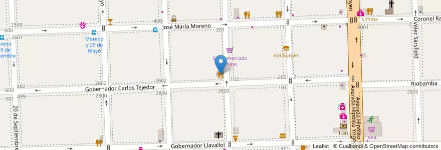 Mapa de ubicacion de Cosenza en Argentinië, Buenos Aires, Partido De Lanús, Lanús Oeste.