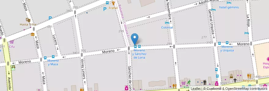 Mapa de ubicacion de Cosme Marín, Balvanera en アルゼンチン, Ciudad Autónoma De Buenos Aires, Comuna 5, ブエノスアイレス.