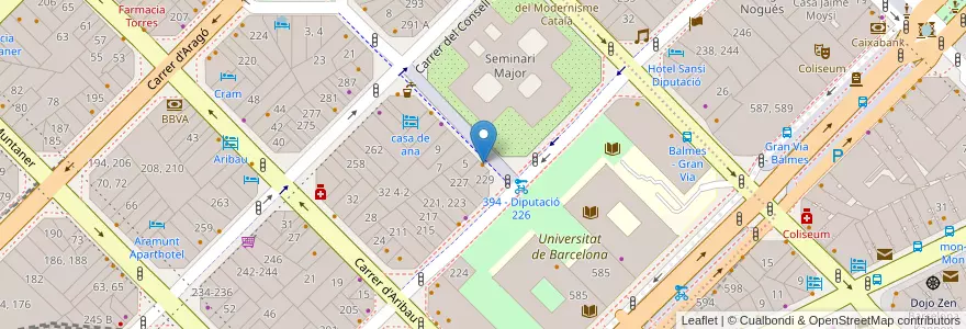 Mapa de ubicacion de Cosmo en 스페인, Catalunya, Barcelona, Barcelonès, 바르셀로나.