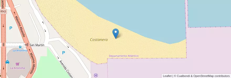 Mapa de ubicacion de Costanera en الأرجنتين, شوبوت, Departamento Escalante, Comodoro Rivadavia.