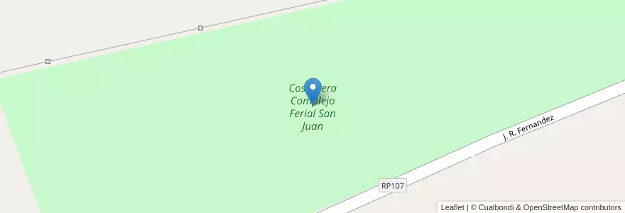 Mapa de ubicacion de Costanera Complejo Ferial San Juan en 아르헨티나, San Juan, 칠레, Chimbas.