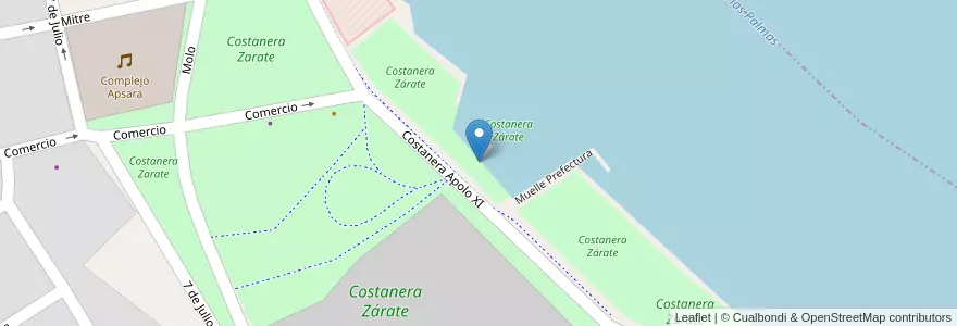 Mapa de ubicacion de Costanera Zarate en Argentinië, Buenos Aires, Partido De Zárate.