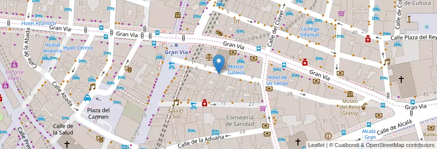 Mapa de ubicacion de Costello Club en 西班牙, Comunidad De Madrid, Comunidad De Madrid, Área Metropolitana De Madrid Y Corredor Del Henares, Madrid.