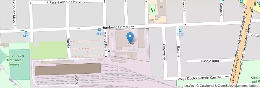 Mapa de ubicacion de Cotar en الأرجنتين, سانتا في, Departamento Rosario, Municipio De Rosario, روساريو.