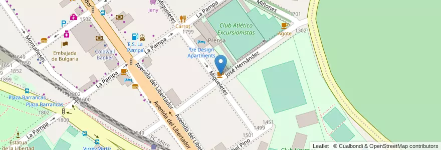 Mapa de ubicacion de Côte Cafe, Belgrano en Arjantin, Ciudad Autónoma De Buenos Aires, Buenos Aires, Comuna 13.
