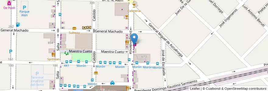 Mapa de ubicacion de Cotillon Emanuel en 아르헨티나, 부에노스아이레스주, Partido De Morón, Morón.