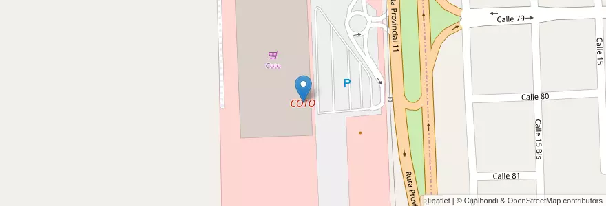 Mapa de ubicacion de COTO en Argentinië, Buenos Aires, Partido De General Lavalle.
